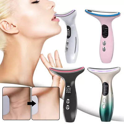 Face Neck Lifting Tightening Massager Machine Micro-Glow Microcurrent Portable • $17.09