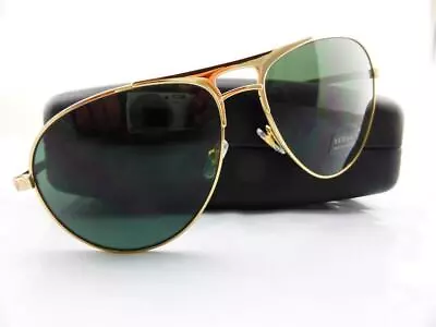 VERSACE Sunglasses Aviator Pilot Gold - Dark Green Lenses - VE 2164 100271 • $189