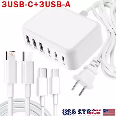 6 Port USB Hub Fast Wall Charger Station Multi-Function Desktop AC Power Adapter • $17.58