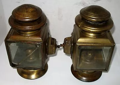 Pair Brass Ford Script Model T  Jno Brown Model 85 Oil Sidelamps • $875