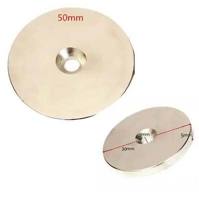 1Pc N52 Super Strong Round Magnets 30mm/50mm X 5mm  Disc Rare Earth Neodymium • $10.22