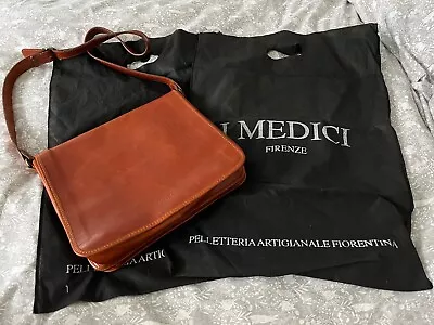 Mens Brown Leather Messenger Bag From I Medici Leather Firenze • £17.99