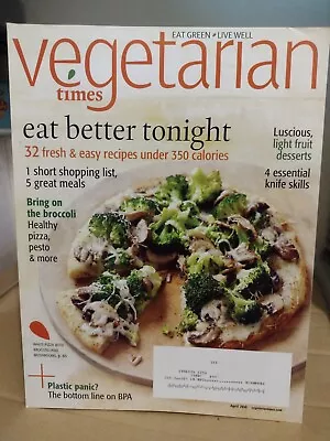 Vegetarian Times (April 2010) New Warehouse Magazine Inventory In VG/VF Cond. • $8.98