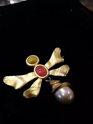 $599 • Buy KARL LAGERFELD JEWELRY (Chanel Designer) Vintage LARGE Gold Plated Brooch/Pin