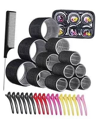 Hair Roller SetsSelf Grip Hair Curlers3 Inch Salon Hair Dressing Black • $21.87