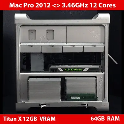 2012 Mac Pro | 3.46GHz 12 Cores | 64GB RAM | 1TB SSD  | Titan X 12GB Maxwell • $1498