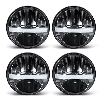 4PCS 5-3/4  5.75  Inch Projector LED Headlights Sealed Beam Halo Ring Lamp Bulbs • $119.99