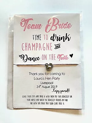 £2.99 • Buy Hen Party Wish Bracelets Hen Party Favours Personalised Bride To Be Birthday 