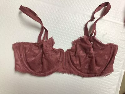 Auden Women’s Bra Size 36C Lace Sheer Underwire U Shape Peekaboo Front Purple • $14.95