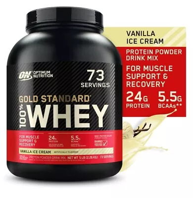 OPTIMUM NUTRITION GOLD STANDARD 100% WHEY PROTEIN 5LB Muscle Support & Recovery • $75.64