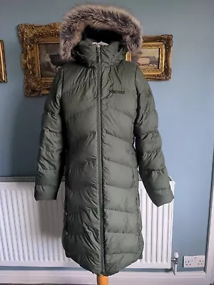 Marmot Size Medium Long Down Green Puffer Coat • £60