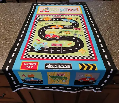 Go Go Dino Panel 23x42 Lollipop Rainbow Marcus Brothers Dinosaur Race Track Car • $6.99