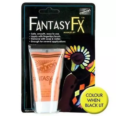 Mehron Fantasy FX Cream Water Based Face Body Blacklight Makeup 1 Oz Glow Yellow • $5.48