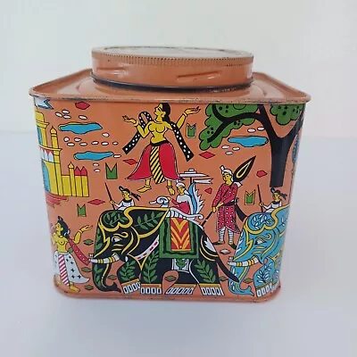 Vintage Indian TOSH'S Embassy Blend TEA TIN  Indian Tea Tin TIN TEA BOX • $35