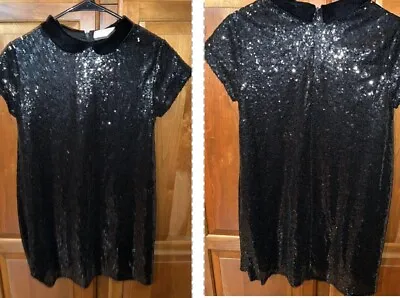 Zara Girls Black Sequin Party Dress Sz 13-14 • $18