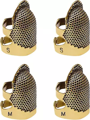  4 Pack Sewing Thimble Finger Protector Adjustable Finger Metal Shield Protect • $7.69