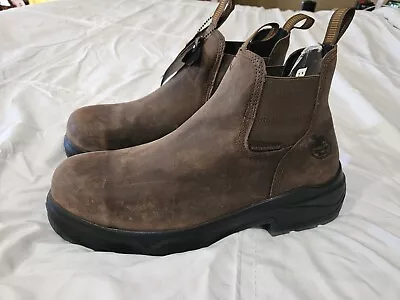 Georgia Boot Mens GB00553 Brown Waterproof Pull On Wedge Chelsea Boot Size 12w • $89.99