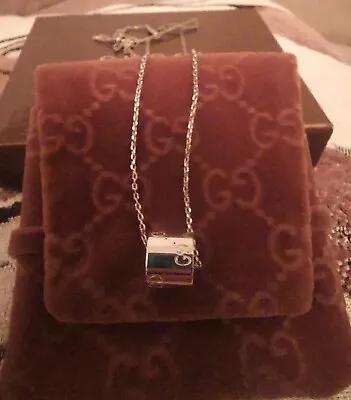 £300 • Buy 18ct 18k White Gold Authentic Gucci Icon Necklace & Pendant For Inc Box & Pouch