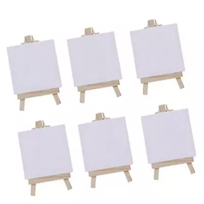 6 Set Mini Stretched Canvas Easel Set Small White Blank Art Boards Oil Painti... • $19.64