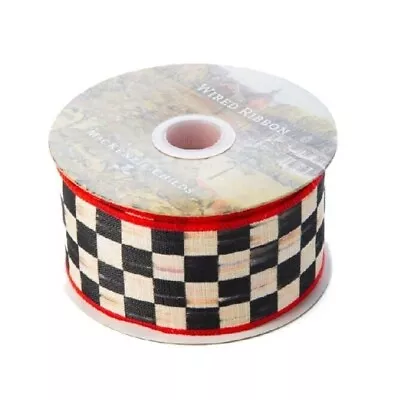 MACKENZIE CHILDS Courtly Check   2  Ribbon - Red Back NEW 10 Yards Spool • $28