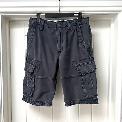 Fatface Shorts Men's W30 Blue Heavy Cotton Cargo Combat Distressed Washed • £29.99
