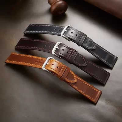 Vintage Genuine Leather Watch Straps Premium Mens Wrist Band 18/19/20/21/22mm • $19.88