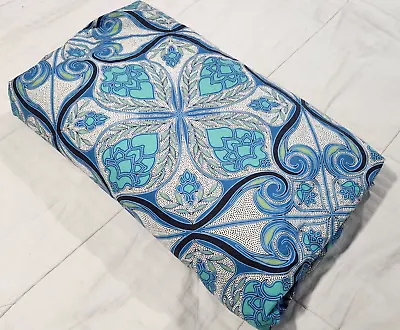 Pottery Barn Bohemian Moroccan Tile Duvet Cover Aqua Blue Medallion King Duvet • $99.99