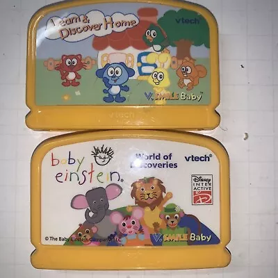 Lot Of 2 VSmile Baby Vtech Cartridge Learn & Discover Home & Baby Einstein • $5