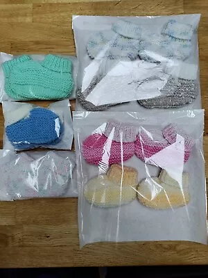 £1.50 • Buy Hand Knitted Baby Booties. One Size Bootees