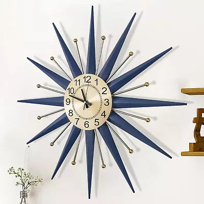 28 Inch New Large Wall Clock Mid Century Modern Wall Clock Starburst Non-Ticking • $122.36