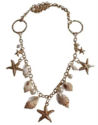 Mermaid Sea Shell Stars Pearls Necklace Nautical Fancy Dress Costume New • £8.99