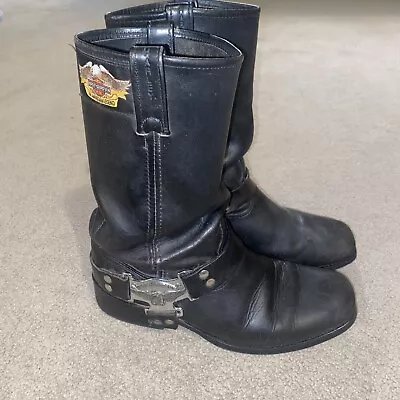 HARLEY DAVIDSON Leather Eagle Moto Harness Riding Boots Men's Sz 10M Vintage USA • $99.99