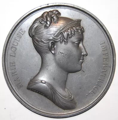 Napoleon-ca.1810- Lead Uniface Portrait Plaque-medal Of Empress Marie Louise • £89.99