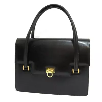 MORABITO Handbag Formal Bag Lock Hardware Black Gold Leather Women • $190