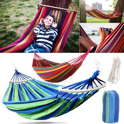 2 Person Double Camping Hammock Chair Bed Outdoor  Garden Hanging Swing Sleeping • $12.99