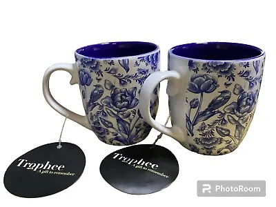 Dutch Memories Trophee Delft Blue Ceramic Espresso Coffee Cups 3” Set Of 2. New. • $28.99