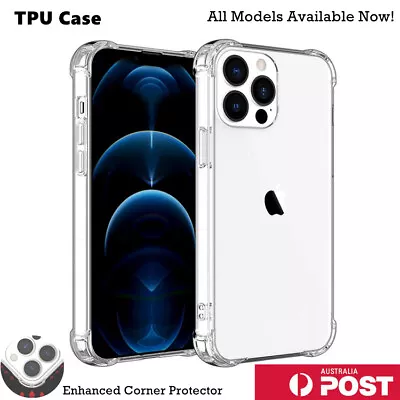 $6.99 • Buy Clear Shockproof Bumper Back Case Cover For IPhone 15 14 13 12 11 Pro XS MAX XR