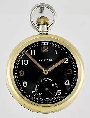 Vintage MOERIS Military G.S.T.P  Broad Arrow 15 Jewels Pocket Watch 1939 - 1945 • $194.09