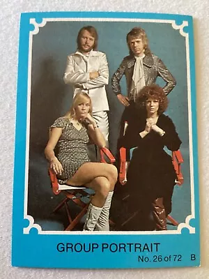 1976 SCANLENS ABBA TRADING CARD No.26 COLOUR BACK NEAR MINT • $7