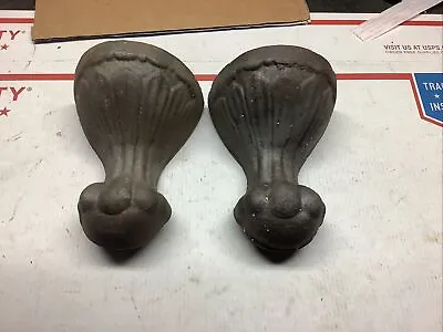 Vintage Cast Iron Antique Bath Tub Feet Ball Claw Foot Ornate Original Lot Of 3. • $42