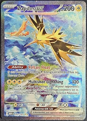 Pokémon TCG Scarlet & Violet 151 Zapdos EX Special Illustration Rare 202/165 SIR • $35