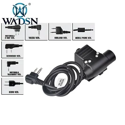 WADSN Tactical U94 PTT Push To Talk Device COMTAC/MSA/EARMOR/TCA Headset - BK • £10.56