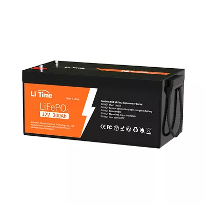 Litime 12V 300AH LiFePO4 Deep Cycle Lithium Battery 200A BMS For RV Solar Marine • $819.99