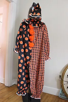 Vintage Handmade Adult Clown Outfit Polka Dot & Checkered W/ Hat And Collar • $100