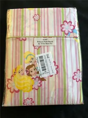 $67.95 • Buy NEW Disney PRINCESS PALM BEACH Sheet Set TWIN Bedding Belle Cinderella Aurora