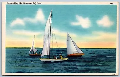 Postcard MS Sailing Along The Mississippi Gulf Coast Yachts Sailboats MS20 • $4.99