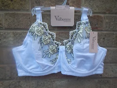 Valbonne White Floral  Underwired Non Padded Bra 42d Nwt • £12.90