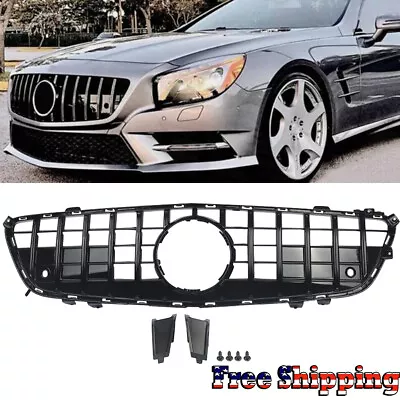 For Mercedes Benz R231 SL500 SL550 2013-16 GT Front Grille Grill Glossy Black • $142.99