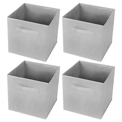 4x Foldable Canvas Storage Collapsible Folding Box Fabric Cube Cloth Basket Bag • £11.99