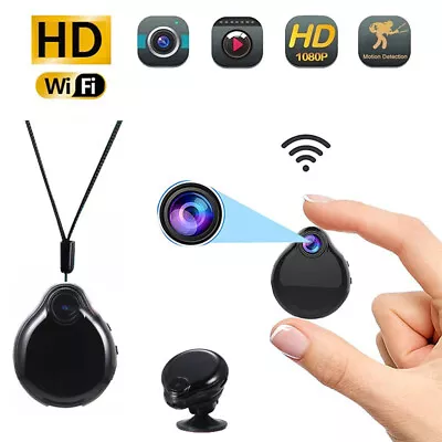 Small 1080P Wearable Mini Camera Video Voice Recorder Necklace Pendant Cam • £19